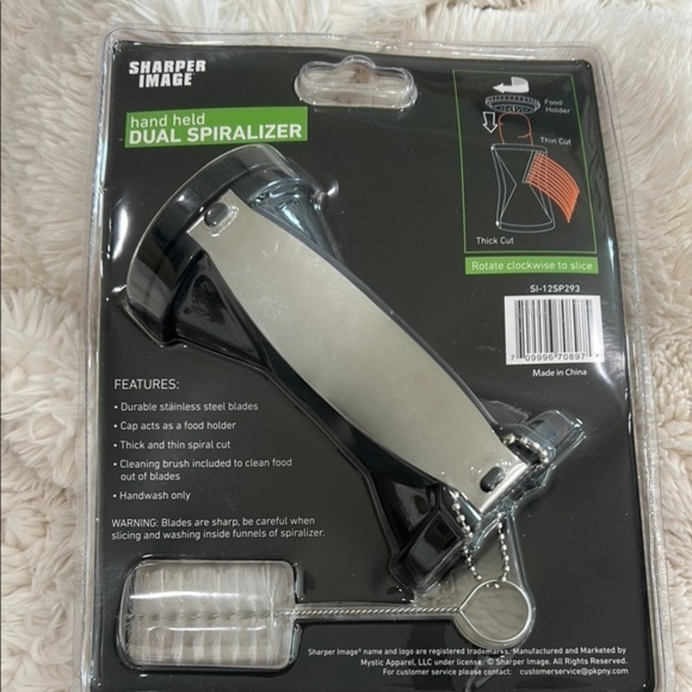 Sharper Image Black and Silver Handheld Spiralizer